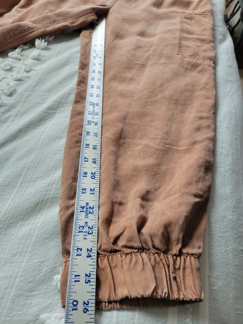 Aerie Easiest Cargo Jogger Pant Burnt Orange Lyocell Casual Chic Pull On Size L - Picture 8 of 9